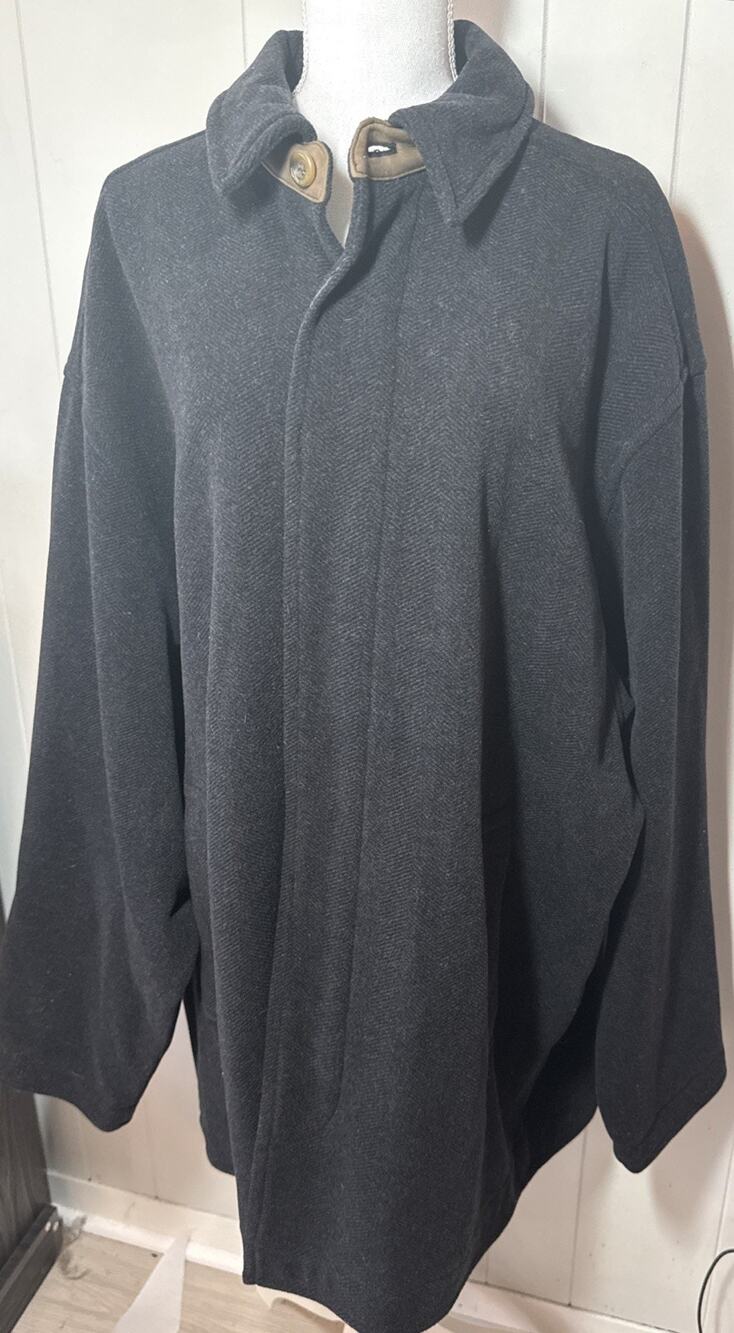 Cutter & Buck Men's Black Button Wool And Nylon Jacket XXL